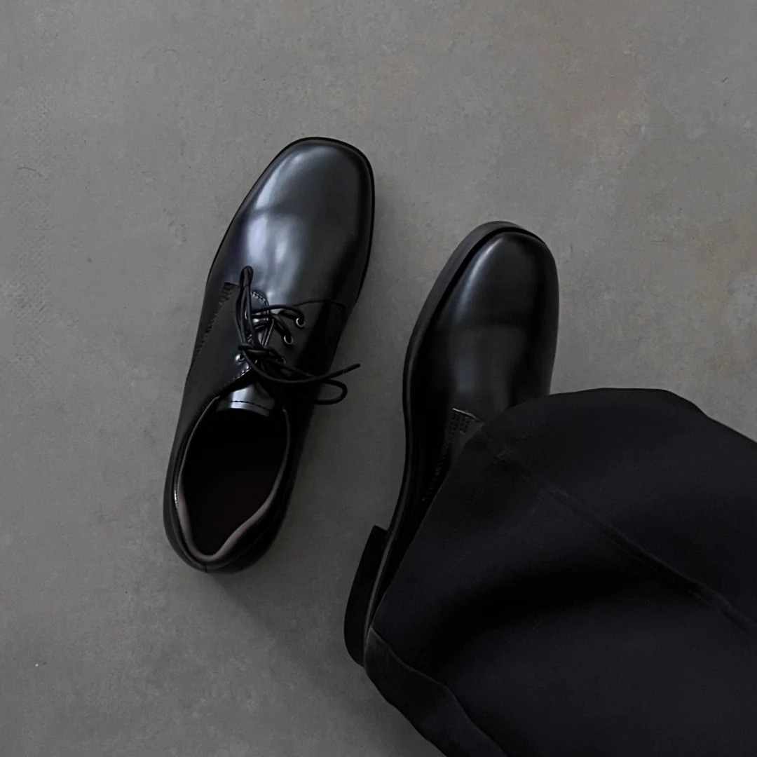 老钱风黑色方头皮鞋男女厚底增高休闲德比鞋商务正装真皮时尚鞋子主图