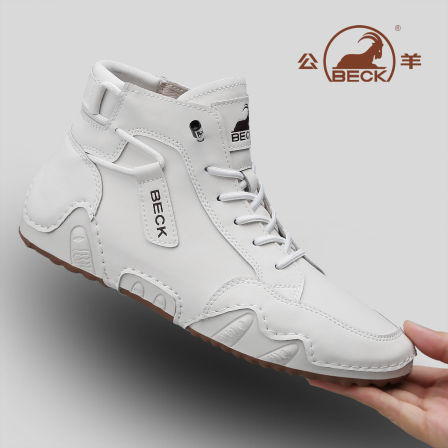 公羊马丁靴2025冬季新款真皮软底高帮工装鞋增高耐磨休闲皮鞋男款