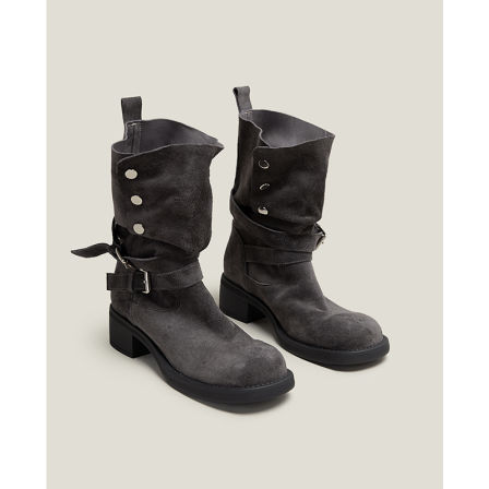 【鞋匠女王×镇店招牌】堆堆废土风皮带扣马丁靴两穿西部靴骑士靴