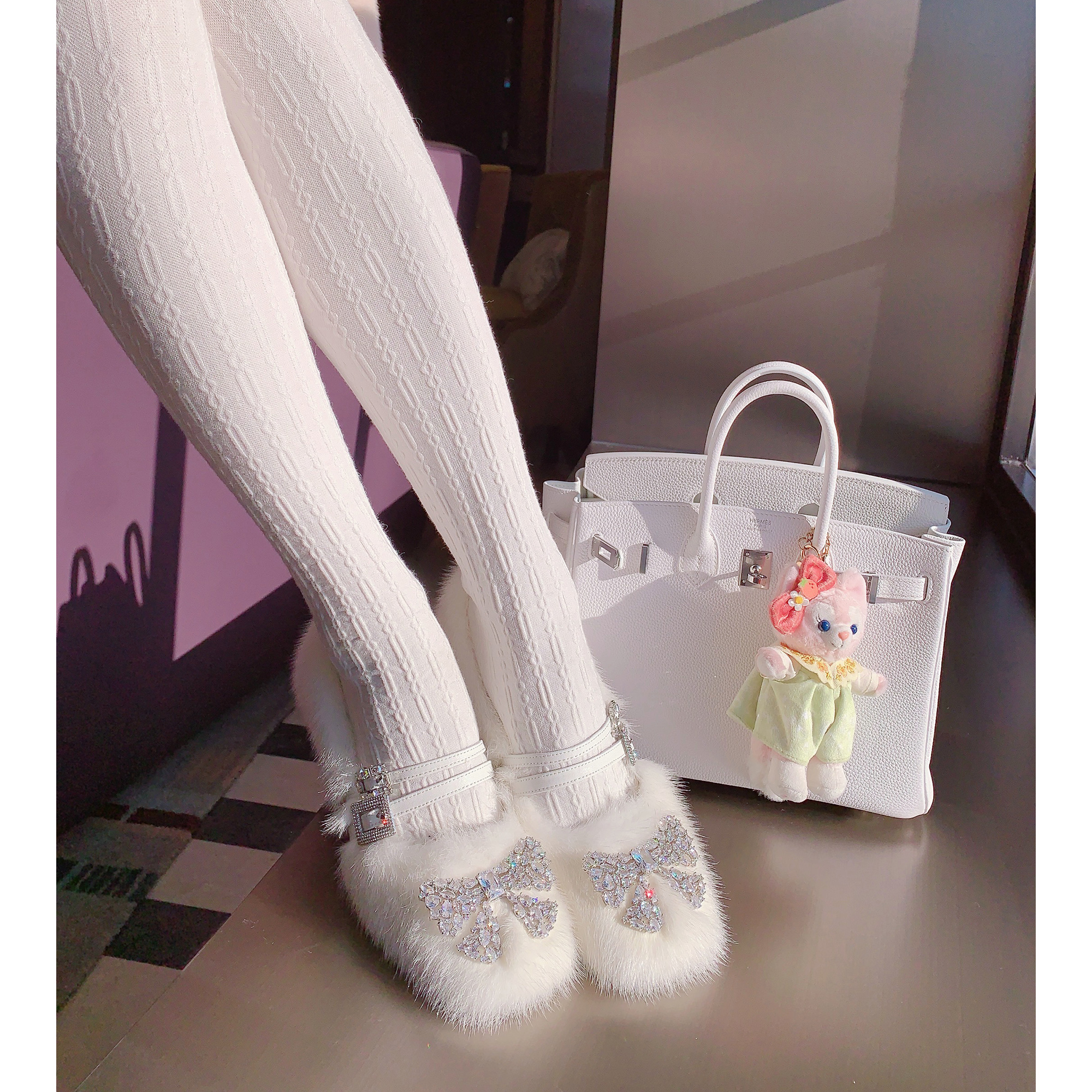 MissLuxury【貂貂玛丽珍】进口水貂皮草高跟毛毛鞋女冬保暖年轻款主图