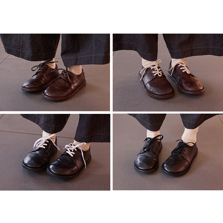 壹旧原著四季款黎明乌水洗进口马皮纯手工制作圆头复古皮鞋6767-2主图