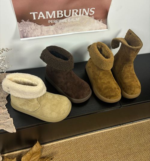 时尚两穿雪地靴女2025冬季新款韩版加绒棉靴防滑百搭翻遍毛毛靴主图