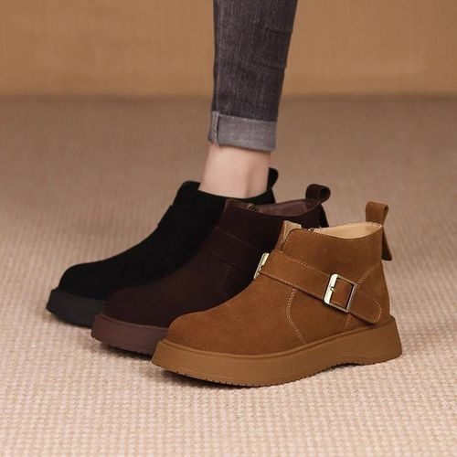 马丁靴女2025年秋冬季新款厚底加绒百搭休闲短靴网红韩版保暖2044主图