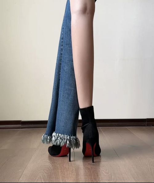 红底瘦瘦靴弹力靴裸靴不累脚舒适百搭黑色细跟尖头不累脚袜靴冬季主图