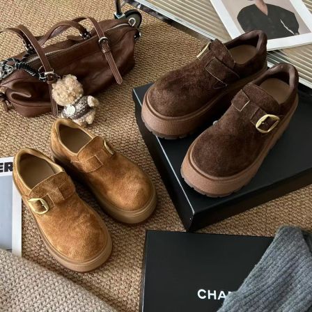 小小苏跟高8cm丨一脚蹬休闲风博肯鞋百搭单里加绒款;EDX55936