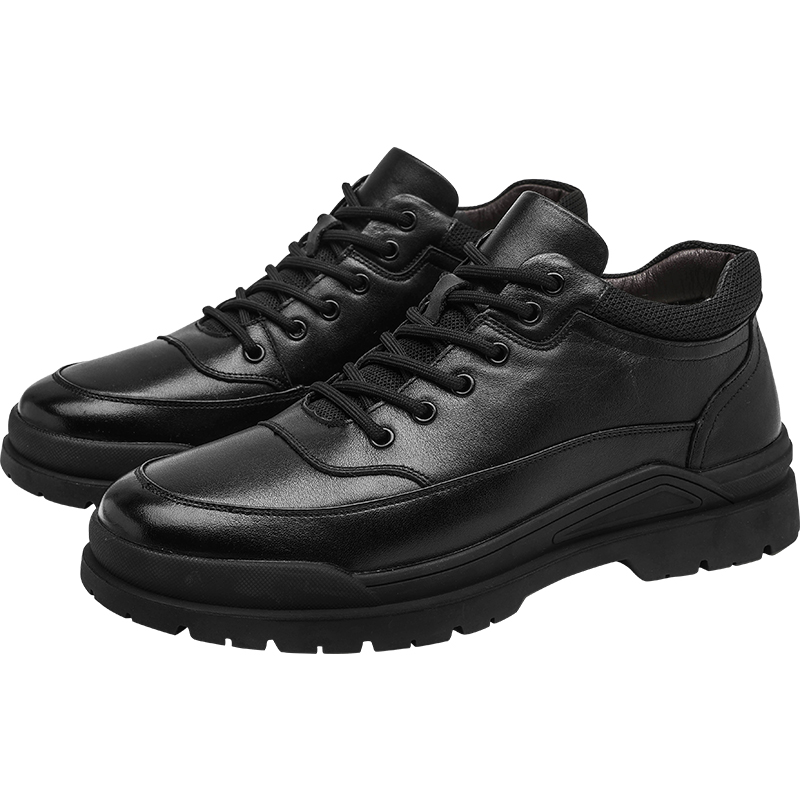 春秋款【烈焰守护中帮通勤皮鞋】蜀黍家防滑耐磨商务休闲百搭皮鞋主图