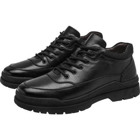 春秋款【烈焰守护中帮通勤皮鞋】蜀黍家防滑耐磨商务休闲百搭皮鞋