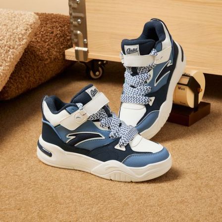 【面包鞋】安踏儿童男大童潮流百搭中帮防滑耐磨厚底休闲板鞋潮鞋