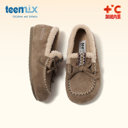 天美意童鞋2025冬季新款女童加绒保暖二棉休闲鞋女宝百搭舒适棉鞋