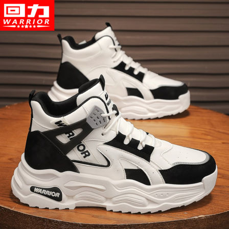 回力高帮男鞋秋冬新款青少年学生跑步篮球运动休闲厚底增高老爹鞋