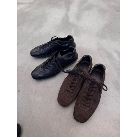 新款复古反绒皮德训鞋男平底训练拳击鞋高级cleanfit休闲运动板鞋