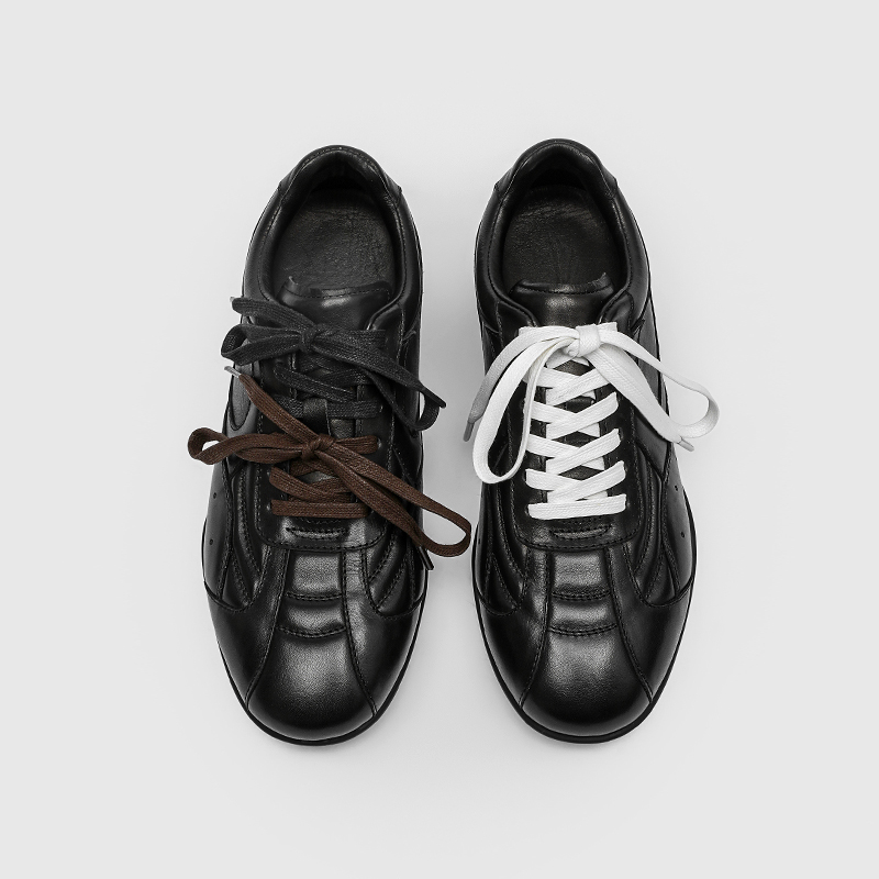 RZAAZ 头层牛皮复古薄底足球鞋双系带赛车鞋男休闲百搭通勤德训鞋主图