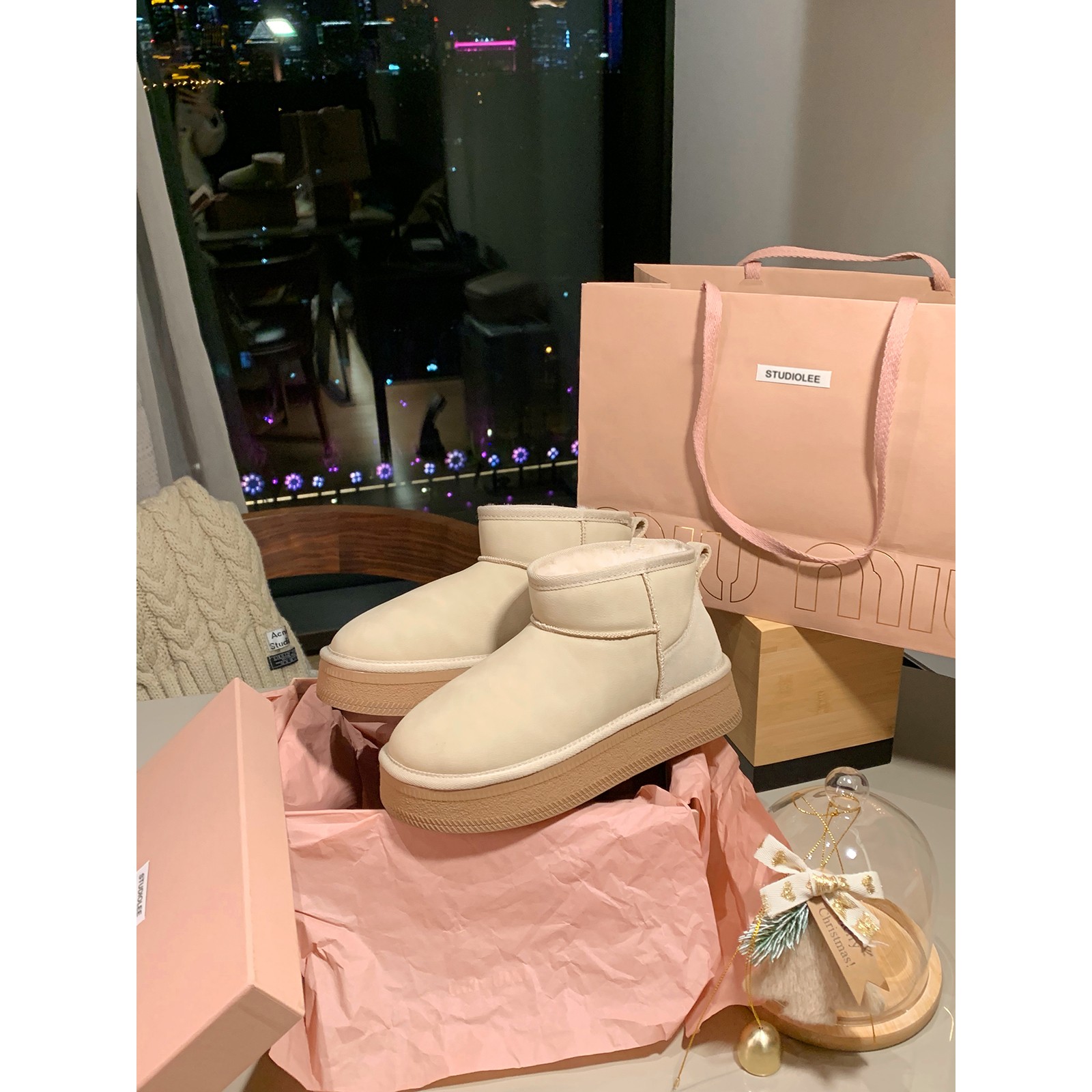 葡萄妈studiolee 圆头加绒加厚底真皮雪地靴棉鞋女2025冬季新款主图