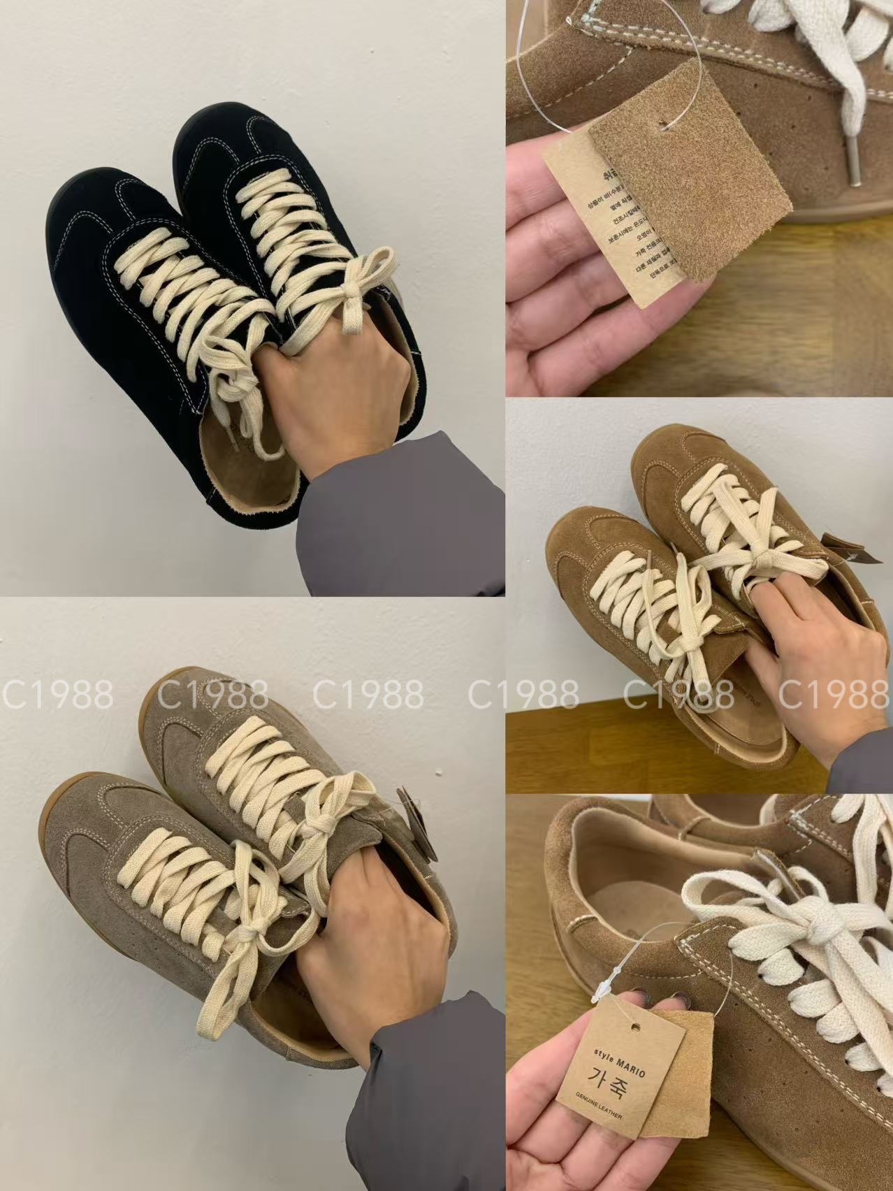 Mario牛皮回弹橡胶软底养脚舒适休闲鞋C1888韩国正品代购DL12999主图