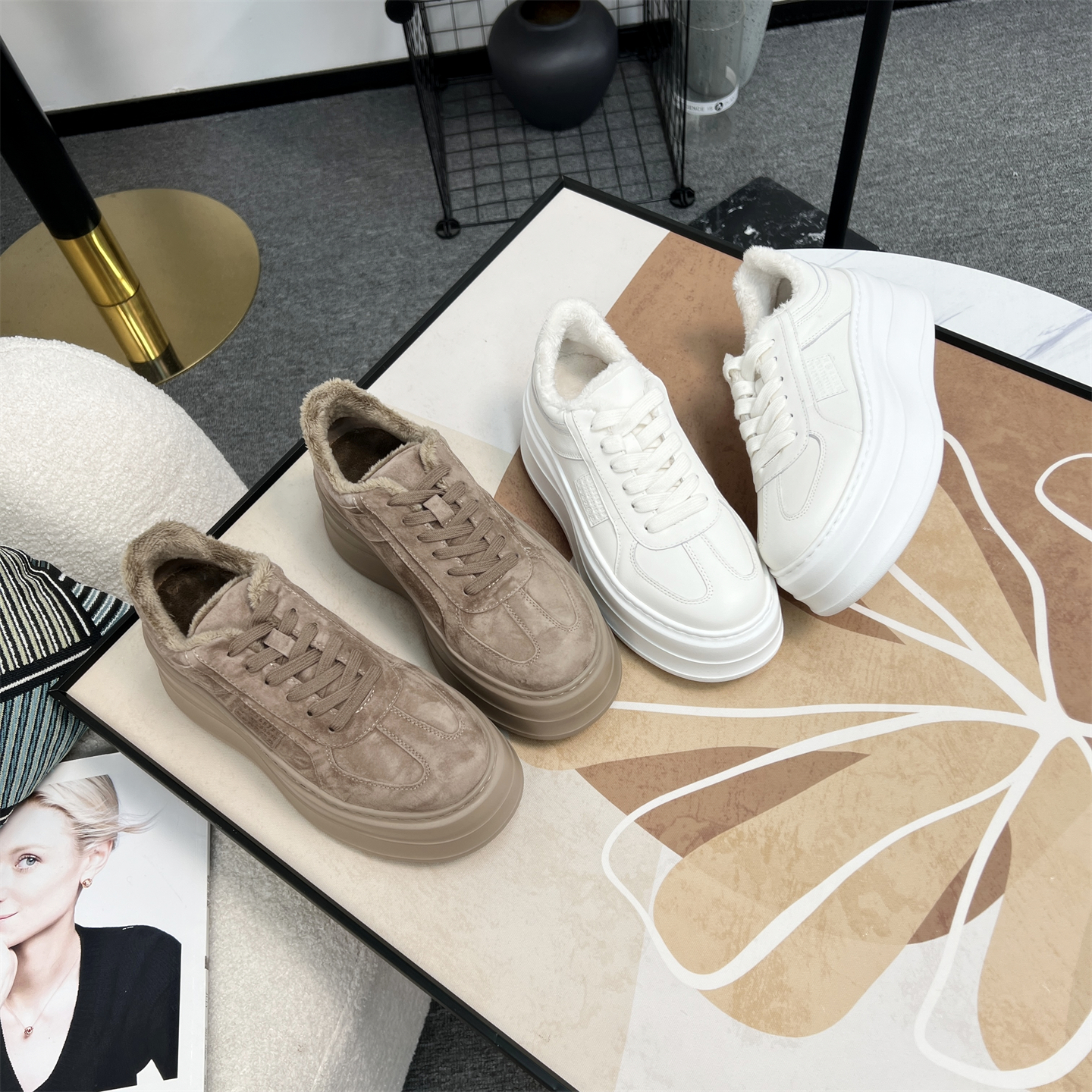 台湾版！升级《轻若无物》0磨合 增高神器 加绒保暖休闲鞋小白鞋主图