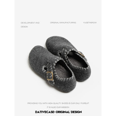 格雷系～2025新款毛呢毛毡勃肯鞋女包头半拖鞋单鞋加绒雪地休闲鞋