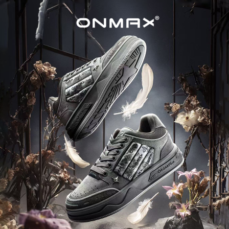 范丞丞同款onmax小帆船灰鸽子增高国潮牌厚底星星运动板鞋男2025