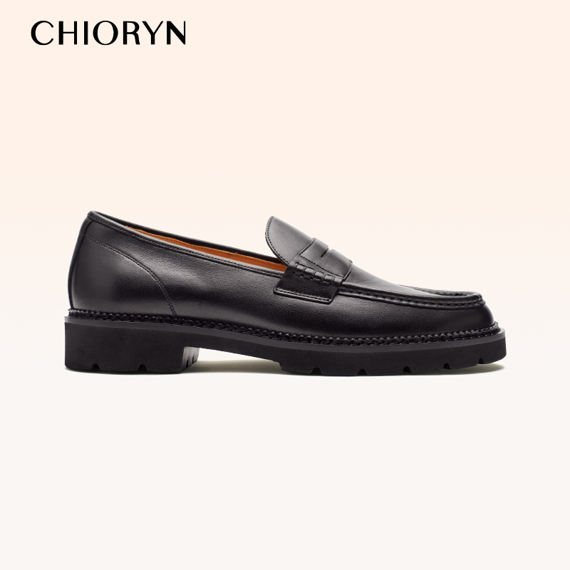 【轻量化增高】chioryn青润乐福鞋男士小牛皮厚底皮鞋休闲豆豆鞋主图
