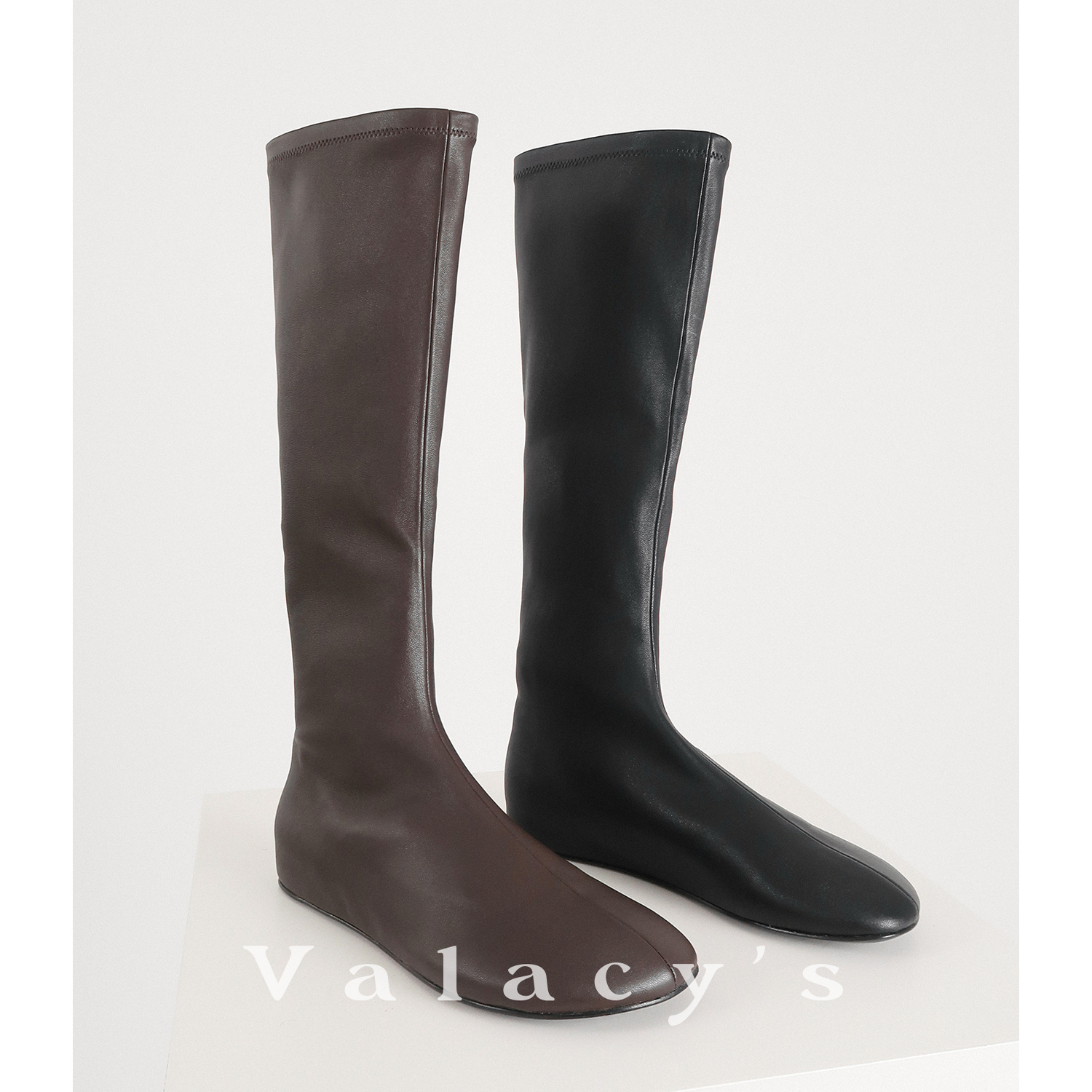 Valacy's 梵私鞋系列┋超决显瘦包裹感及佳 进口弹力羊皮'骑士靴'主图