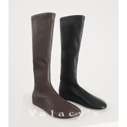 Valacy's 梵私鞋系列┋超决显瘦包裹感及佳 进口弹力羊皮'骑士靴'
