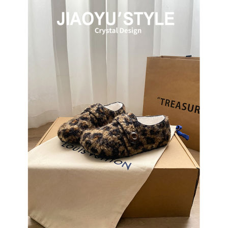 真皮~骄屿 内增高勃肯鞋女加绒加厚东北棉鞋厚底毛毛鞋保暖雪地靴