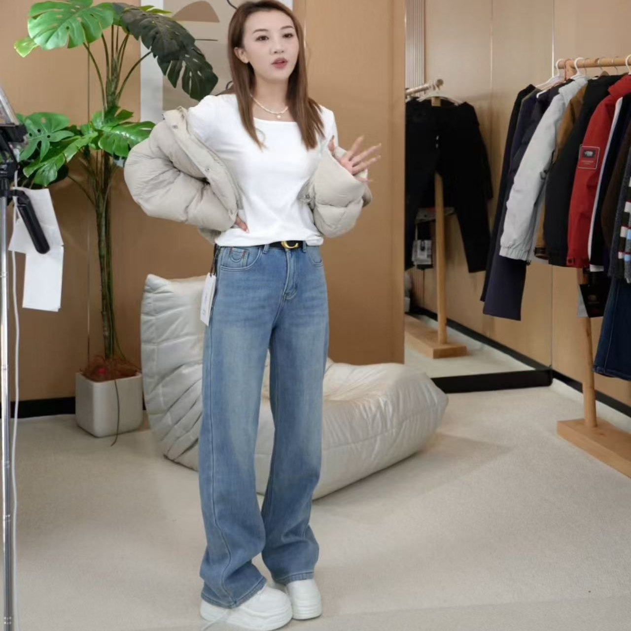 【NO退NO换】2025新款冬季密密绒弹力阔腿裤70373-1TWX 10.23主图