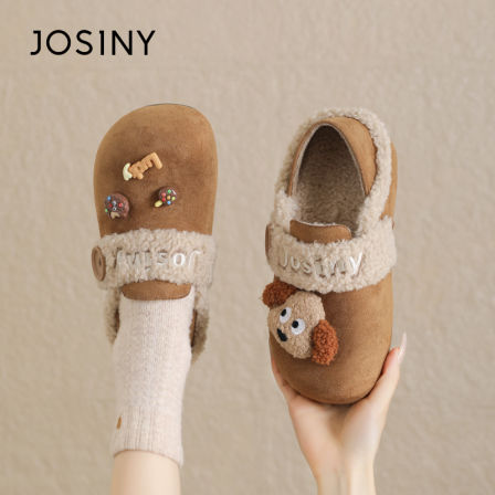 卓诗尼百搭加绒保暖全包俩穿勃肯鞋女款2025冬季新款厚底可爱棉鞋