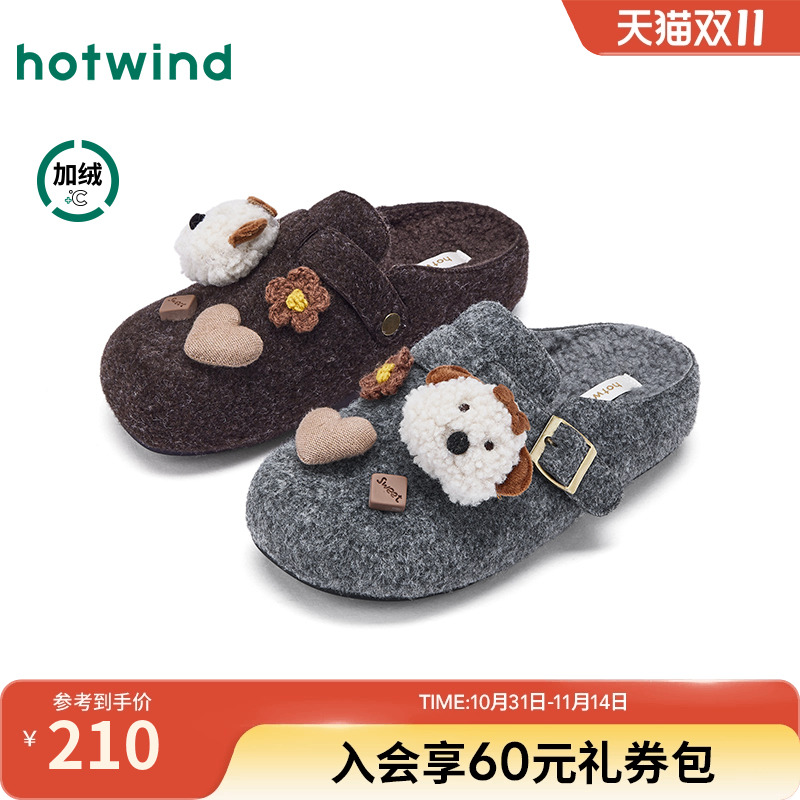 热风加绒勃肯鞋半拖女2025年冬季新款可爱毛绒休闲拖鞋一脚蹬女鞋主图