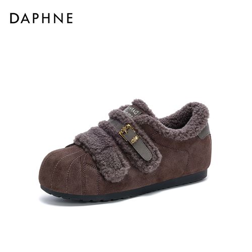 达芙妮新款耐磨保暖冬季时尚魔术贴厚底加绒加厚百搭时尚休闲鞋主图