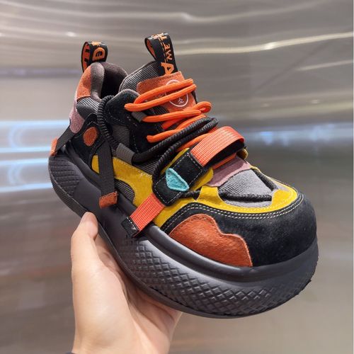 苹果橙~大头胖头超轻底秋冬新款低帮女鞋主图