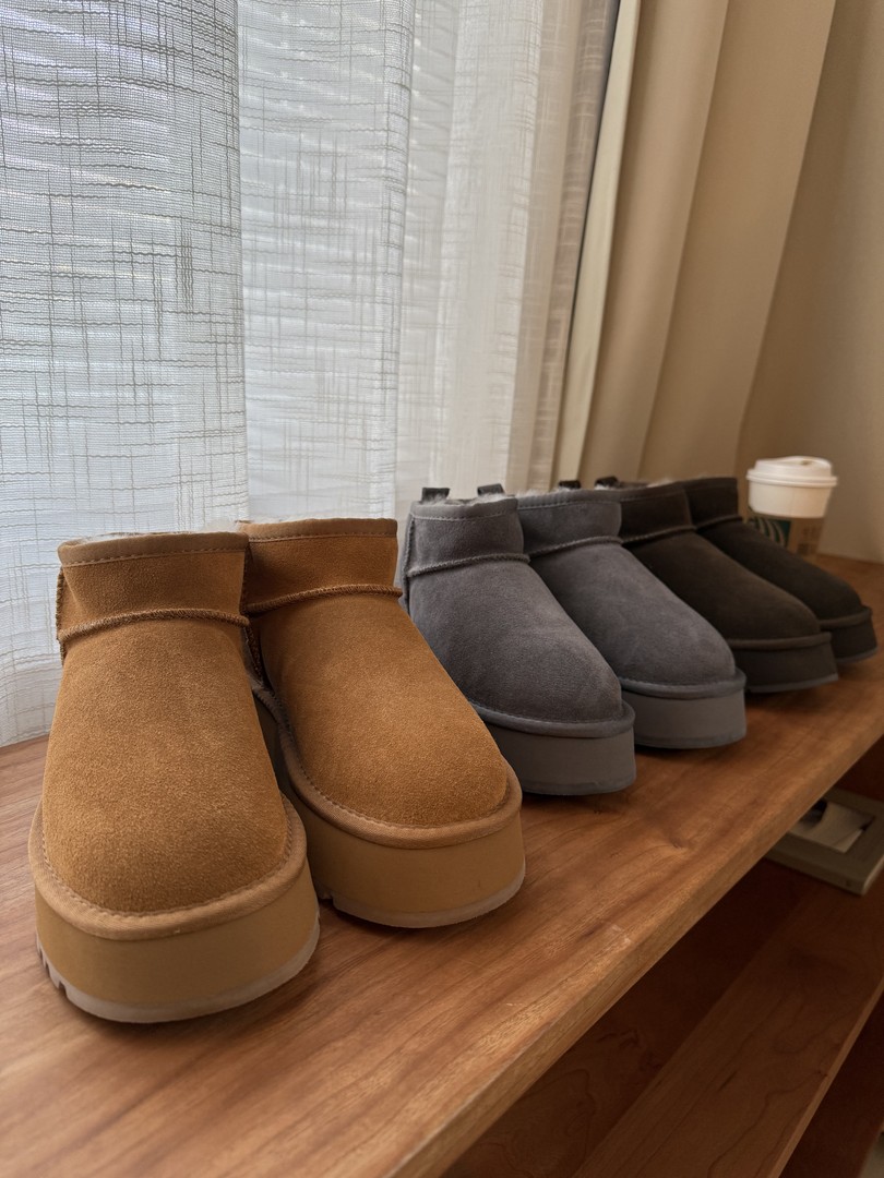 miss muzi “超好版本”100%头层牛反绒&真羊毛~加绒厚底毛毛雪地靴主图