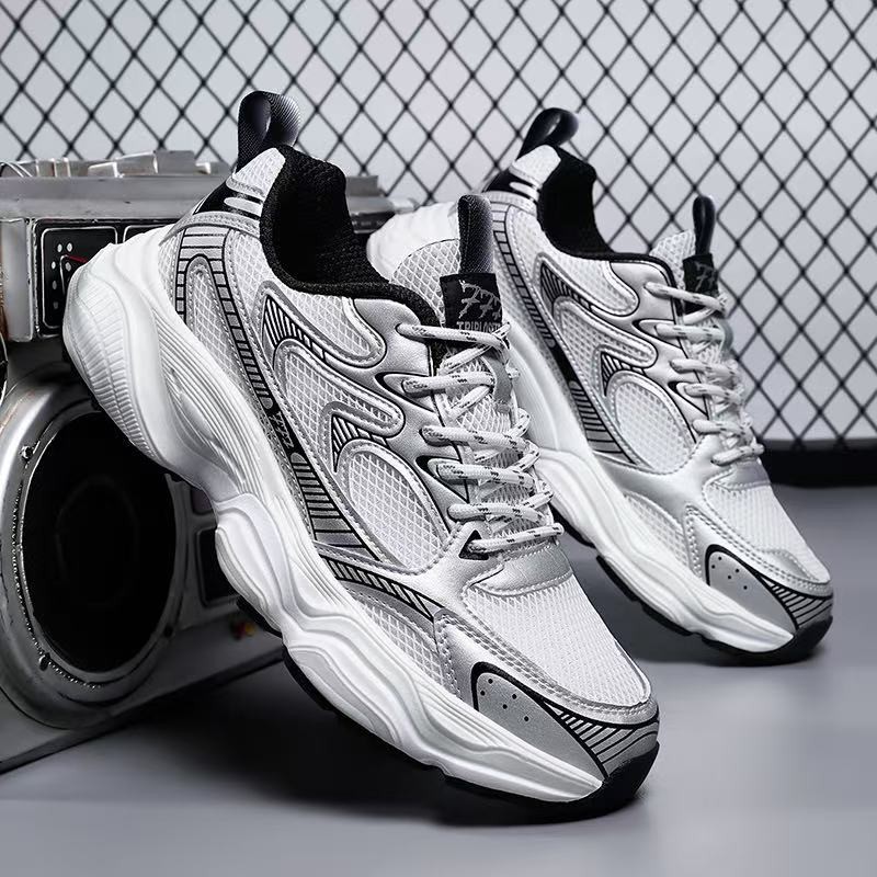 L潮牌老爹鞋厚底增高春季银色登山鞋网面跑步鞋2404主图