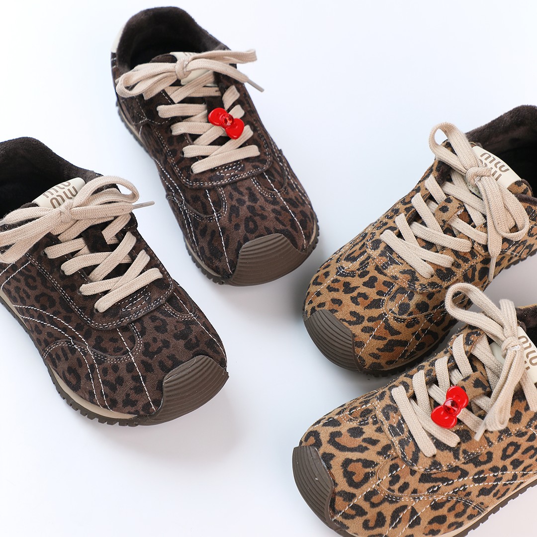 布丁哈鲁【豹纹休闲】女童潮酷范豹纹运动鞋2025新款25D512主图