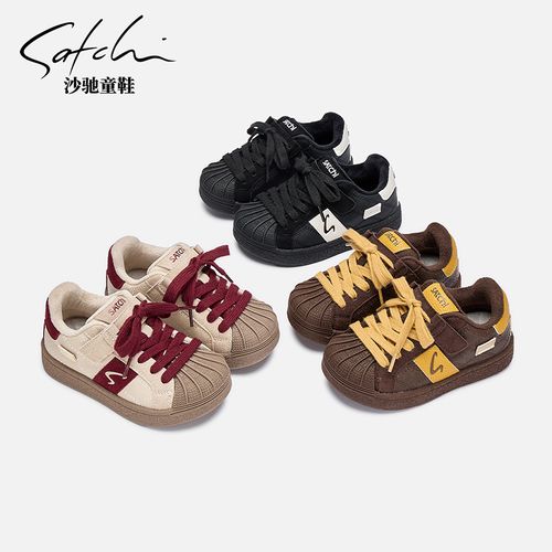 沙驰童鞋冬季保暖板鞋通用轻便女休闲风运动男减震韩版SCAD359主图