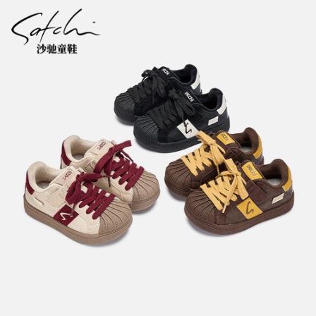 沙驰童鞋冬季保暖板鞋通用轻便女休闲风运动男减震韩版SCAD359