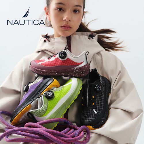 【达人专属】NAUTICA/诺帝卡男女童运动纽扣青少年跑步鞋轻便软底儿童鞋子主图