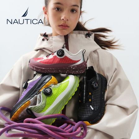【达人专属】NAUTICA/诺帝卡男女童运动纽扣青少年跑步鞋轻便软底儿童鞋子