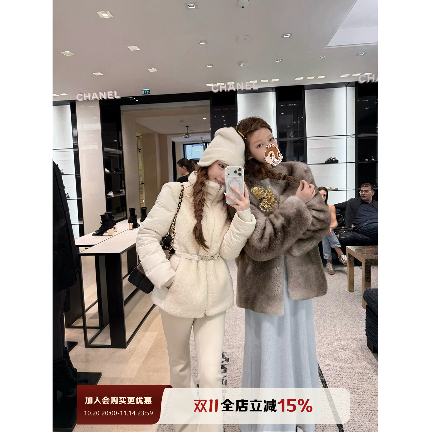 DoggyQin 锁温羊毛羽绒/三星90白鸭绒羽绒服冬季全羊毛拼接外套主图