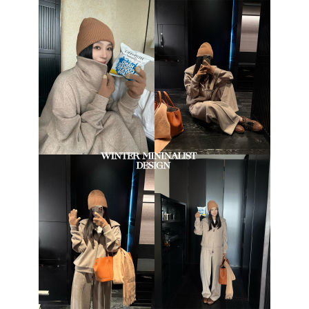 周淼ZHOUMIAO【舒暖结界】老钱风加绒加厚宽松卫衣外套裤子套装女