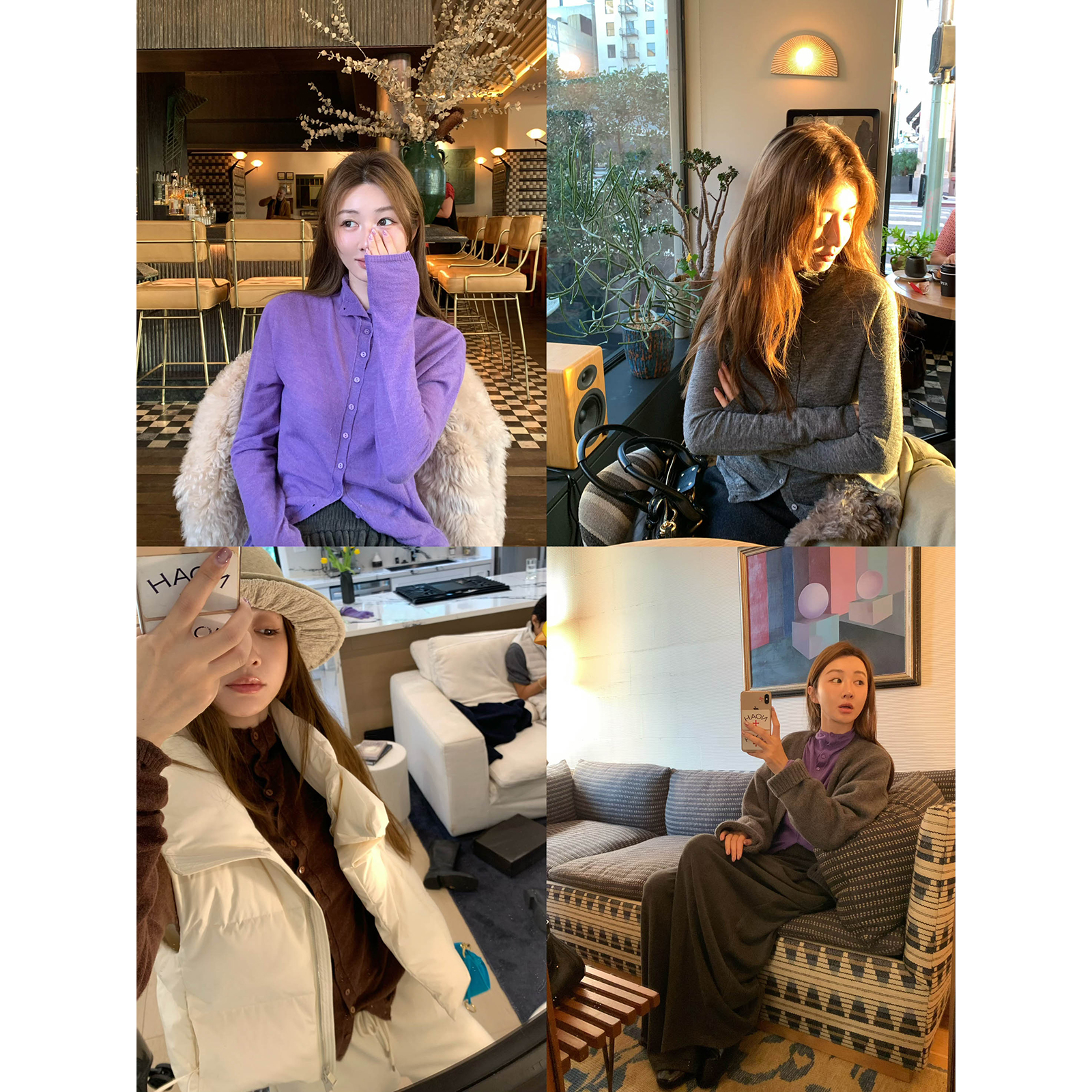 vcruan阿希哥调色盘与灰阶le*maire高领扣子毛衣三色2025年冬新款主图