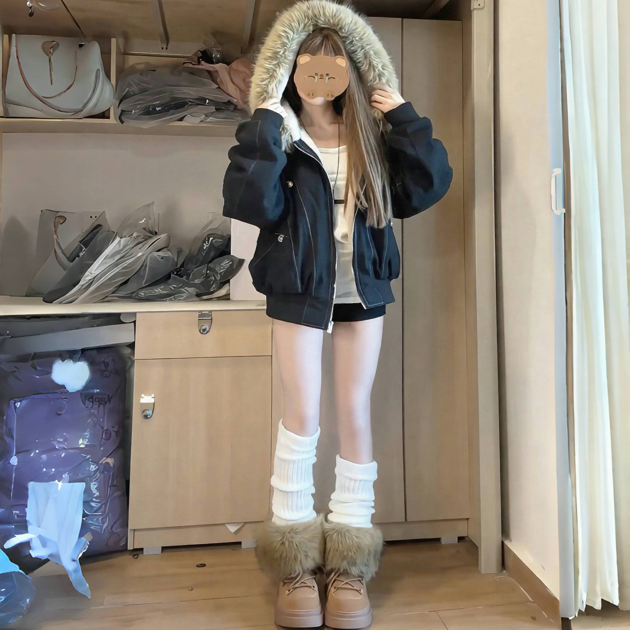 美式棉服女款2025新款冬季棉衣座山雕派克服小个子短款棉袄外套潮主图