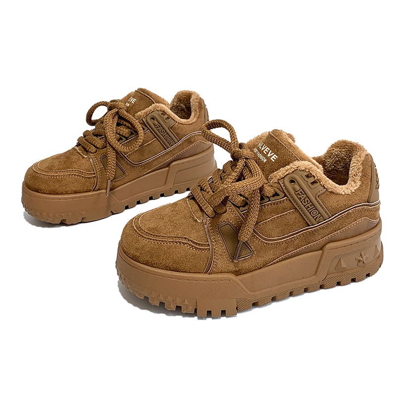 『小胖丁』经典百搭超细水晶绒加绒休闲板鞋W005-1主图