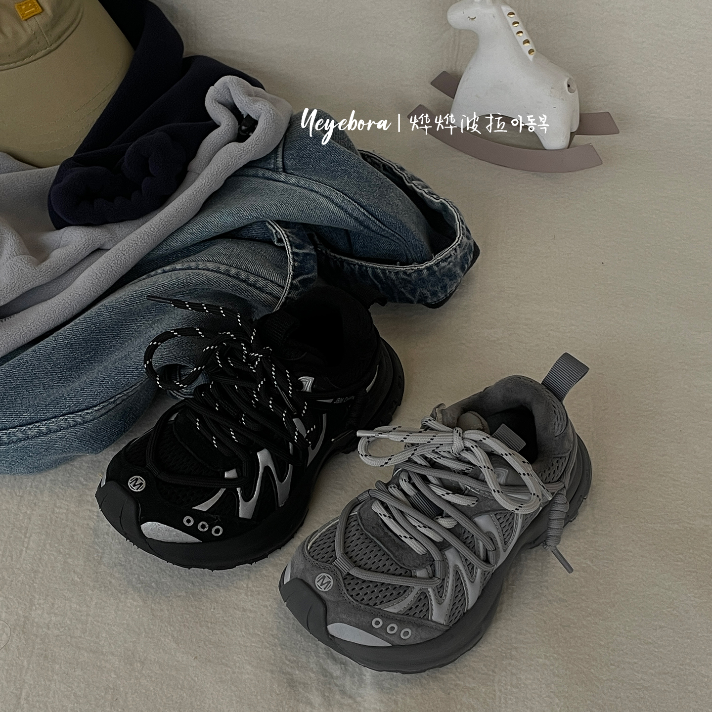 JBM男童加绒运动鞋2025秋冬儿童洋气老爹鞋中大童男童百搭休闲鞋主图