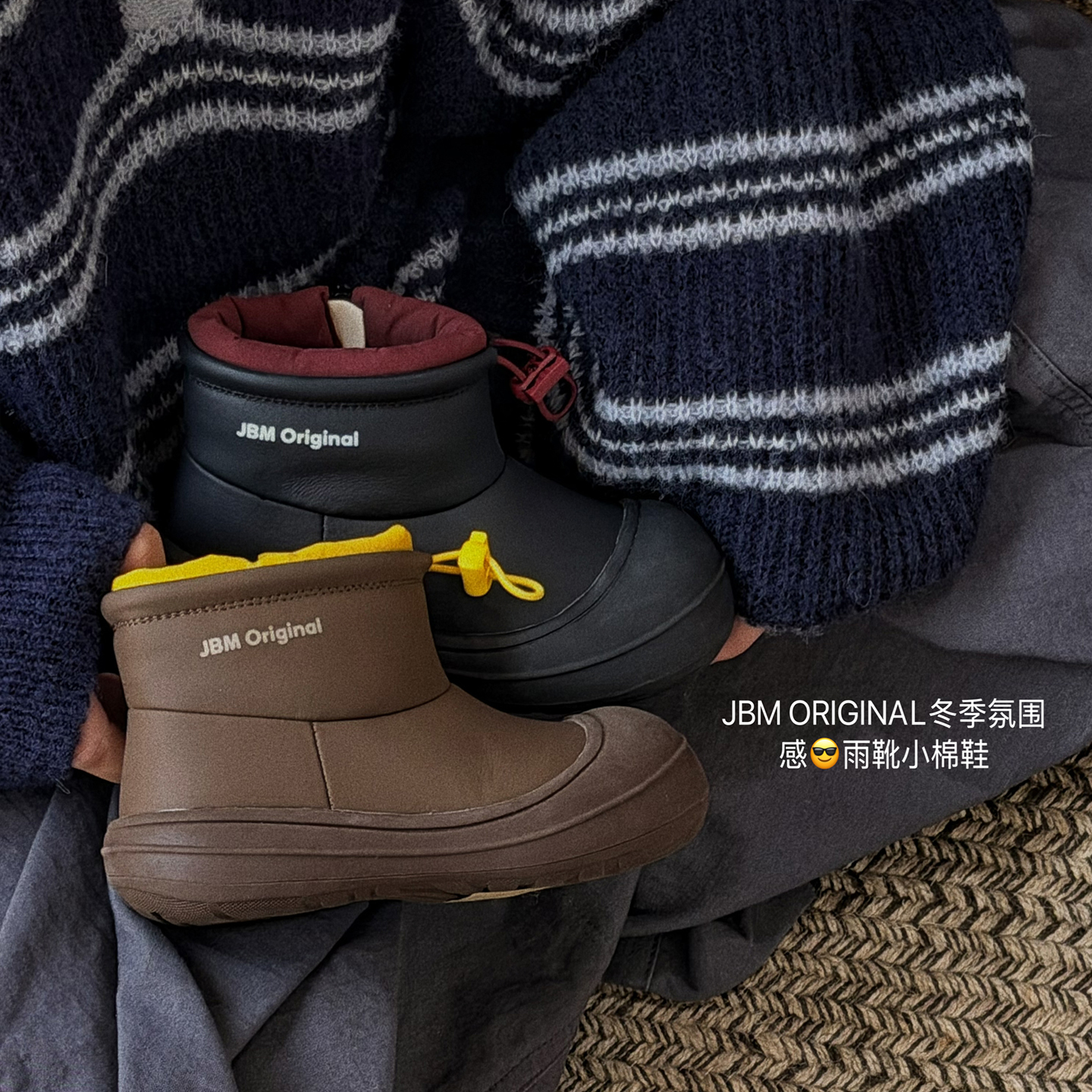 户外抗寒雪地靴 JBM冬季保暖加绒棉鞋儿童二棉靴男女童耐磨中筒靴主图