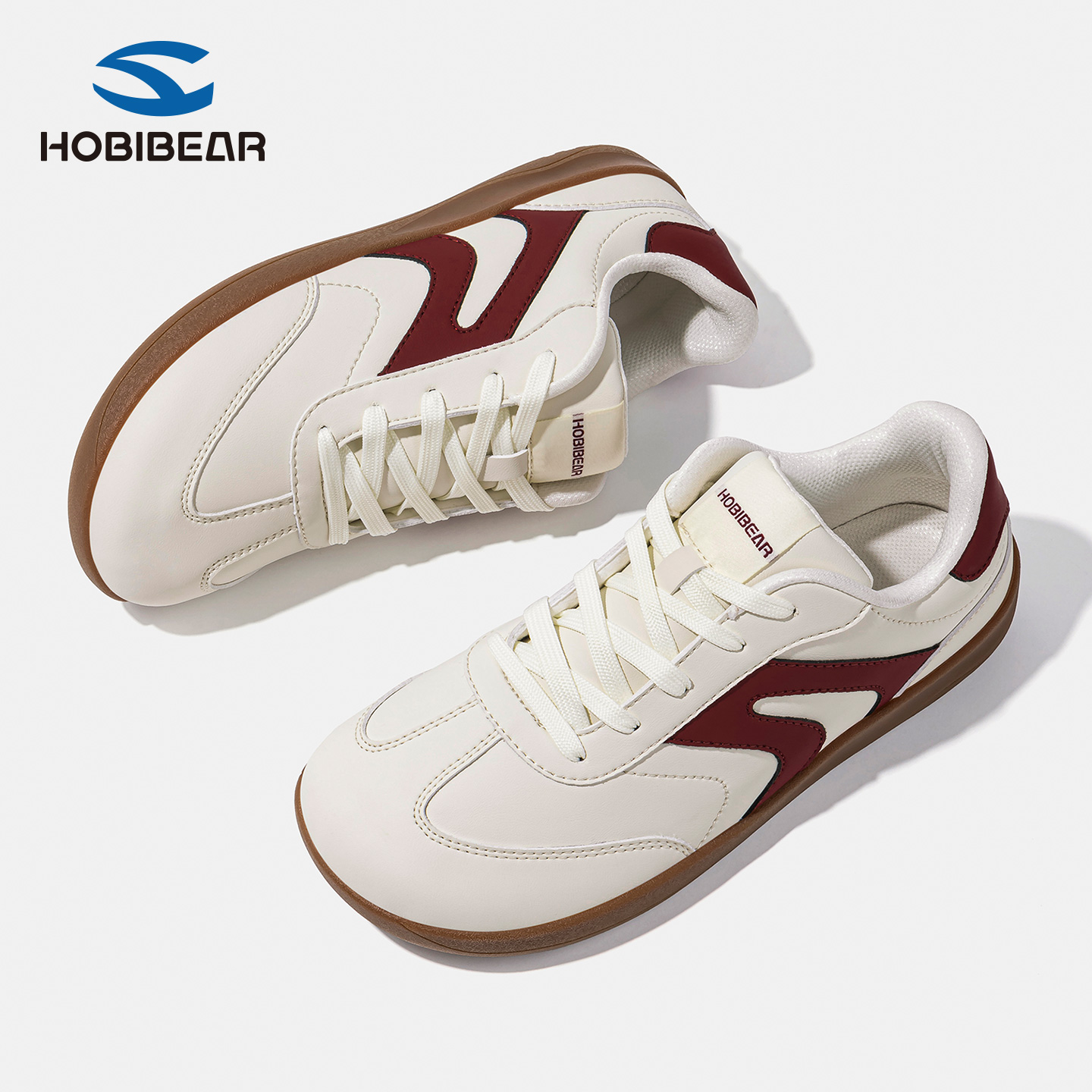 HOBIBEAR德训鞋男女士4E宽楦赤足2025秋冬季加绒保暖宽头平步大码主图