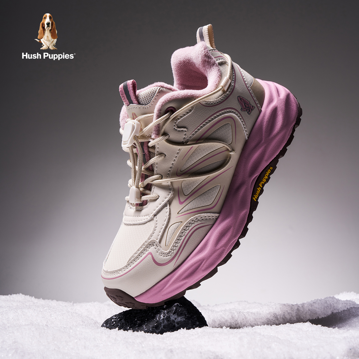 暇步士童鞋儿童棉鞋冬季款男女大童加绒保暖软底户外跑步运动鞋子主图