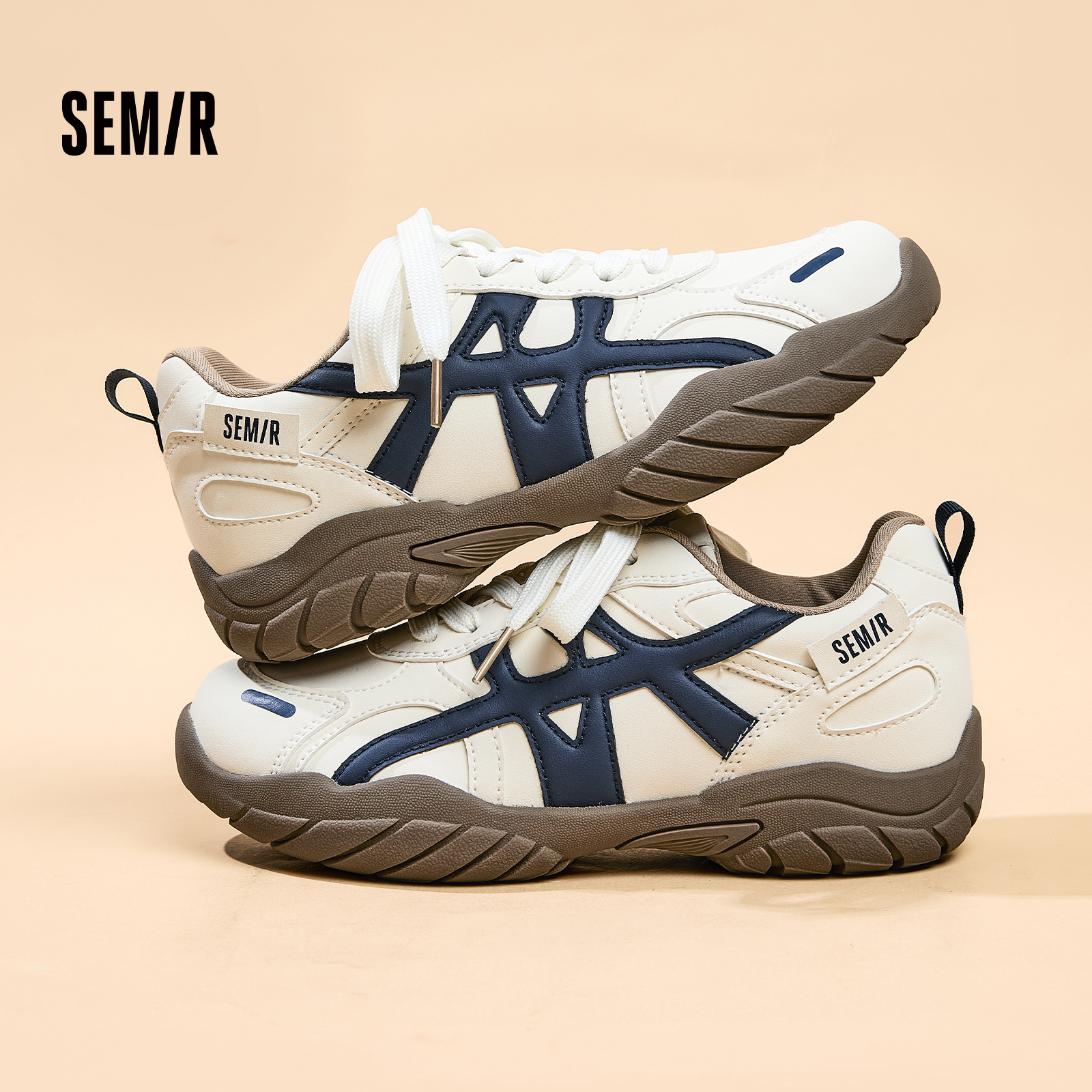 Semir女鞋德训鞋女款2025秋冬季新款小白鞋厚底休闲运动阿甘板鞋主图