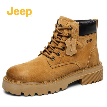 jeep吉普男鞋复古马丁靴男款2025新款冬季男士靴子大黄靴工装男靴