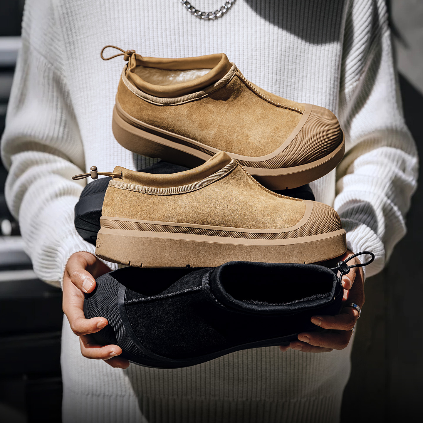 MRA低帮雪地靴男款2025新款冬季加绒加厚保暖棉鞋面包鞋厚底短靴主图