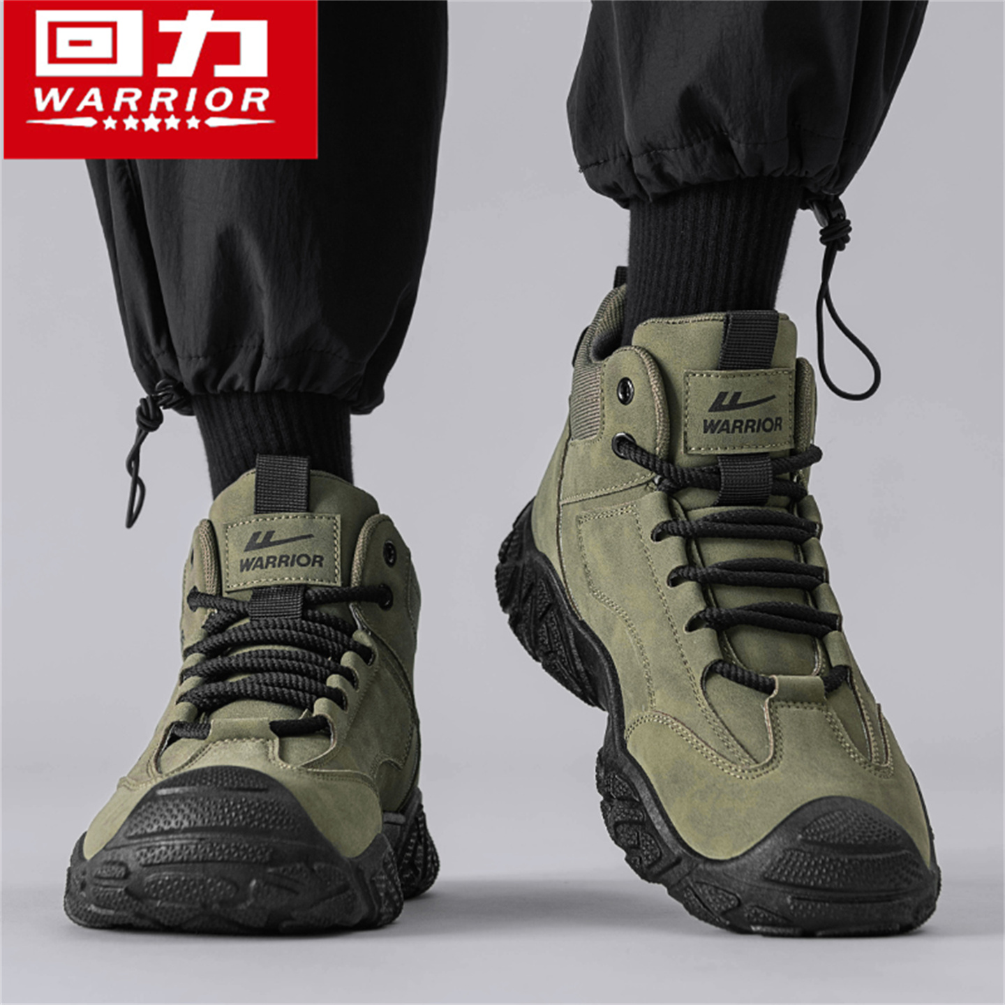 回力男鞋冬季新款登山徒步鞋防滑厚底户外运动耐磨工作高帮劳保鞋主图